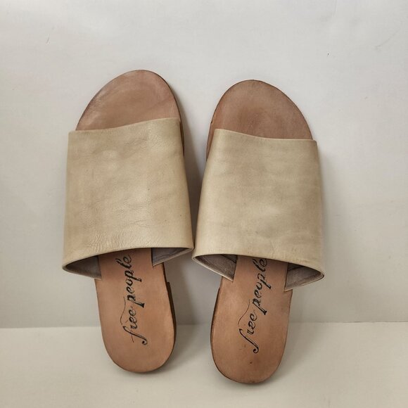 Free People Womens Sandals Size 38 Leather Beige Made In India - Picture 5 of 10